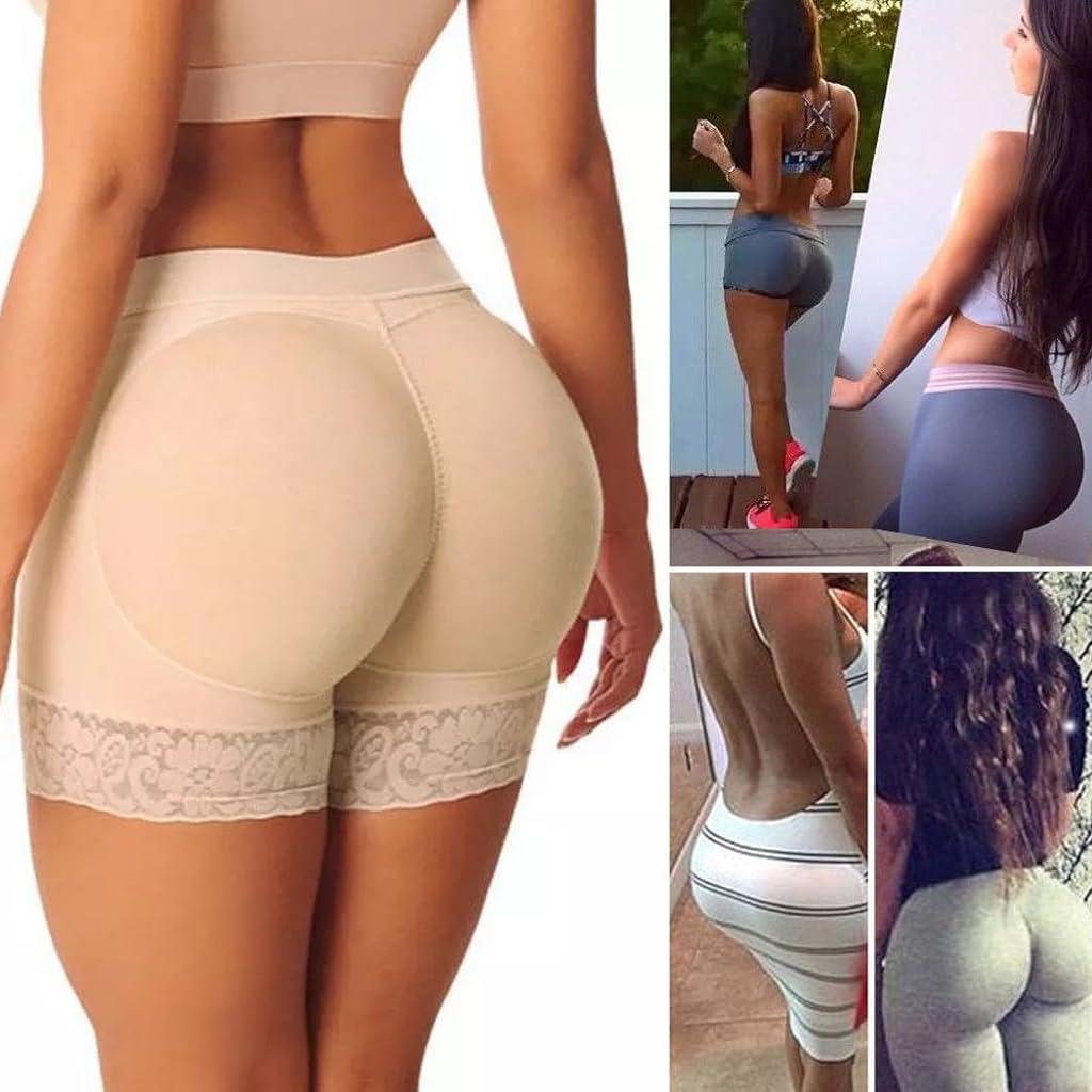 PALAY Hip Pads for Women with 3D Butt Lifting Design High Waist Enhancer Shorts 2PCS Beige