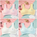 PALAY Training Bras for Teen Girls with Non Wired Support and Cotton Comfort 4 Pack | Seamless Bralettes for Ages 8 14