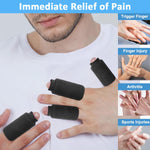 HANNEA® 4 Piezas de Mangas de Dedo Refrescantes, Protección de Dedos, Guantes de Apoyo con Gel para Alivio del Dolor por Artritis, Tendinitis, Dedo Gatillo, Hinchazón, Nudillos Doloridos