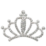 PALAY Crown for Girls for Birthday and Parties with Hair Comb featuring 2.1×1.5 in Silver Rhinestone Alloy Design | Gift for Kids and Women