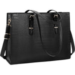 PALAY Laptop Bag for Women 15.6 Inches with Detachable Shoulder Strap and Vegan Leather Tote | Stylish Work and Travel Handbag