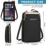 PALAY® Sling Bag for Women Phone Bags with Back Touch Screen Mobile Sling Bag Pursel Stylish PU Leather Crossbody Bags Mini Shoulder Bags (Black)