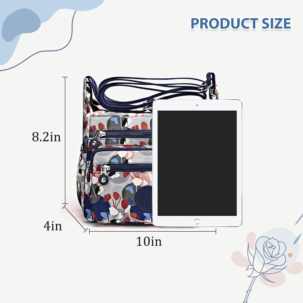 PALAY Women Crossbody Bag for Everyday Use with Multi Layer Compartments and Waterproof Nylon