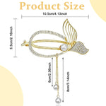 PALAY Hair Clip for Women with Mermaid Tail and Faux Pearl Design | Alloy Non Slip Claw