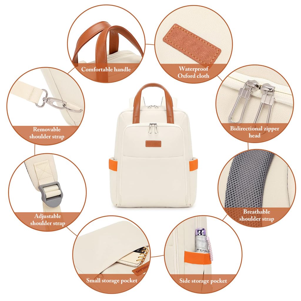 PALAY® Laptop Backpack for Women Fashion Casual Backpack 15.6 inches Laptop Backpack with Handle Double Layer Waterproof Oxford Cloth Travel Backpack Office Laptop Bag, 30x12x41cm