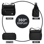 PALAY Women Shoulder Bag for Everyday Use with Multi Pocket Design and Adjustable Strap Black 2 PCS