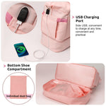 PALAY Travel Duffel Bag for Gym and Weekend Trips with Double Layer 46x21x37cm Design | Waterproof Oxford Cloth with Shoe Compartment