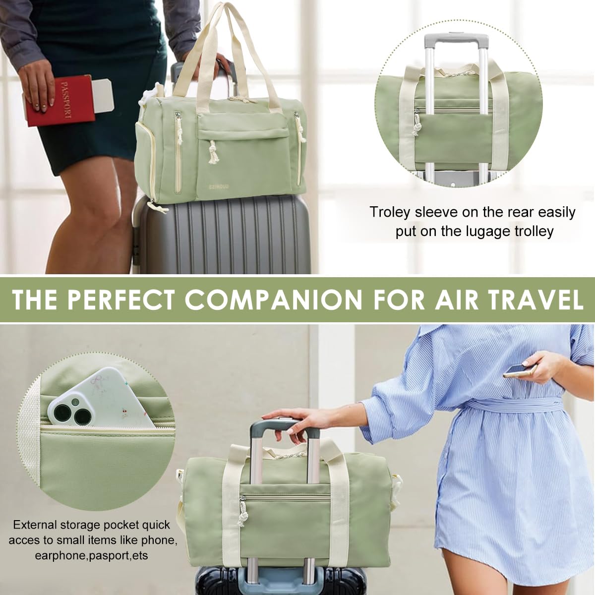 PALAY Travel Duffle Bag for Women with Shoe Compartment and Multi Pockets | Corduroy Tote