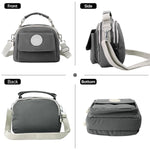 PALAY Hand Bag for Women with 21x10x18cm Size and Three Zippered Compartments | Grey Nylon Shoulder and Sling Style