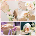 PALAY Pearl Corsage Wristlet Bracelet for Weddings and Proms featuring 8 Elastic Bands | DIY Bridal Accessories