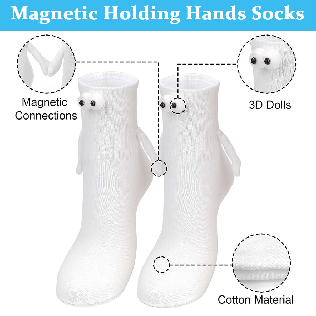 PALAY Funny Winter Socks for Women with Magnetic Suction | 2 Pairs Cotton Gift Set
