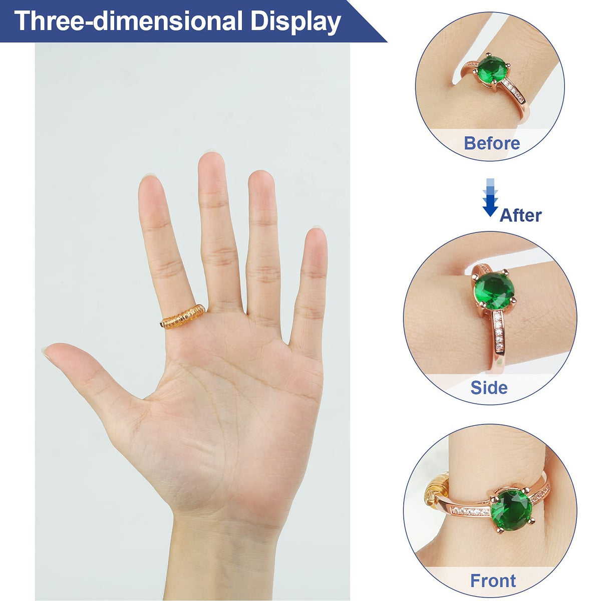 PALAY Ring Size Adjuster for Loose Rings with Spiral Design and Silicone Material | 8 Pack
