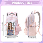 PALAY Girls Backpack for School and Travel with Multi Compartments | Pink Nylon Design