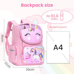 PALAY School Backpack for Girls with 28×19×39cm Multi Compartment Design and Ergonomic Back | Waterproof Oxford Cloth Pink Bag for Kids 6–12 Years