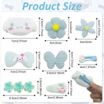 PALAY Cinnamoroll Hair Clips for Girls featuring 8pcs Plush Flower Blue Barrettes | Kawaii Accessory