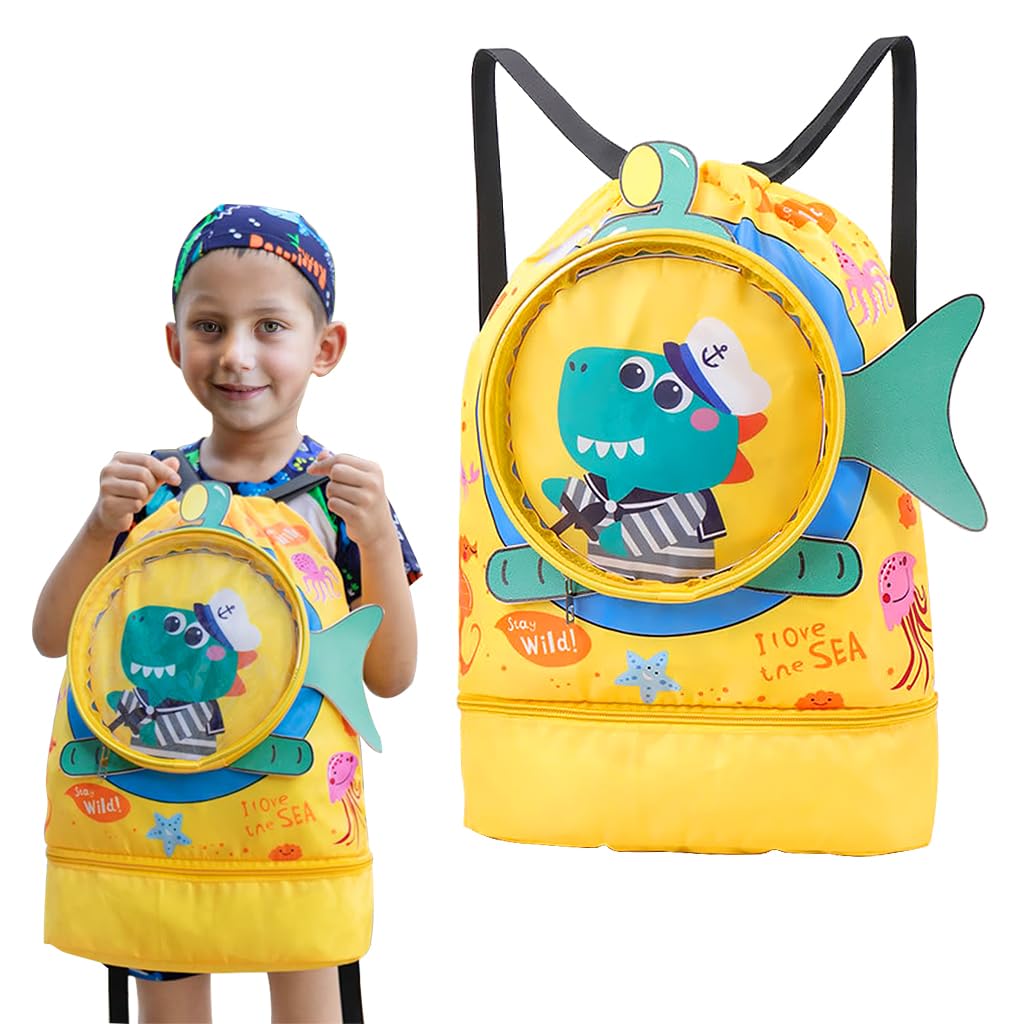 PALAY Swimming Bag for Kids with Wet Dry Separation and Drawstring Closure | 34×10×37 cm Oxford Cloth Backpack