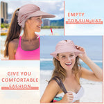 PALAY® Sun Hat for Women Fashion Sun Cap Wide Brim Sun Visor Hat Beach Hat 50+ UV Protection Summer Sport Cap for Travel, Golf, Hiking - Pink