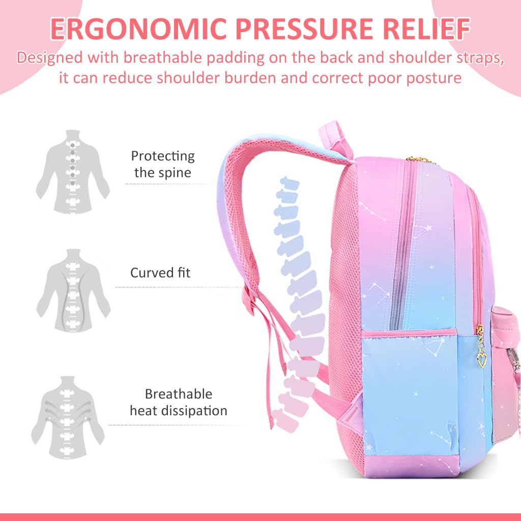 PALAY School Bag for Girls featuring 32×18×44cm multi compartment design | waterproof nylon backpack for 6–12 year olds
