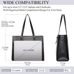 PALAY Laptop Bag for Women 15.6 Inches with Detachable Shoulder Strap and Vegan Leather Tote | Stylish Work and Travel Handbag