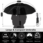 PALAY Umbrella for Men and Women with 50 Inch Canopy and Award Winning Carabiner Handle Design