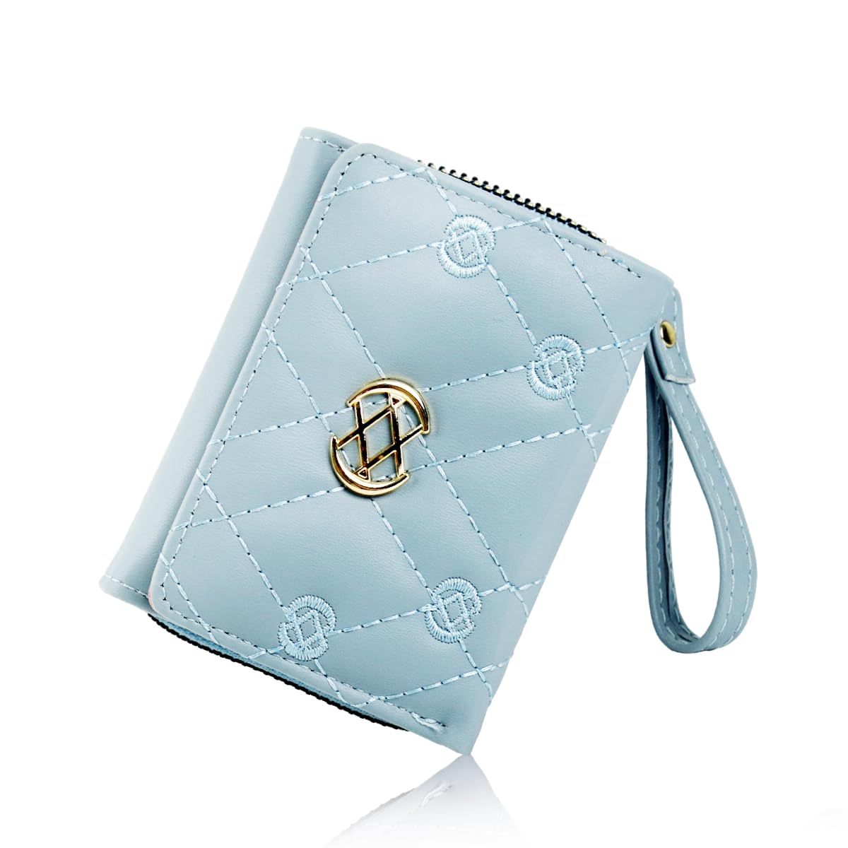 PALAY Small Wallet for Women with 9 Card Slots and Snap Button Closure in Blue | Fashion PU Leather Clutch for Daily Use