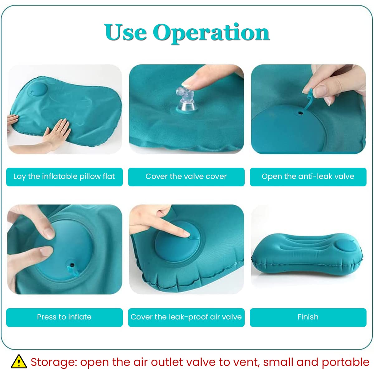 PALAY® Inflatable Travel Pillow, Ultralight Inflatable Camping Travel Pillow, Compressible Ergonomic Neck Inflating Pillows for Lumbar Support Pillow Air Pillows for Camping Hiking