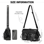 PALAY Shoulder Bag for Women 27x7x16 cm with Braided Accents and Metallic Eyelets | Black PU Hobo