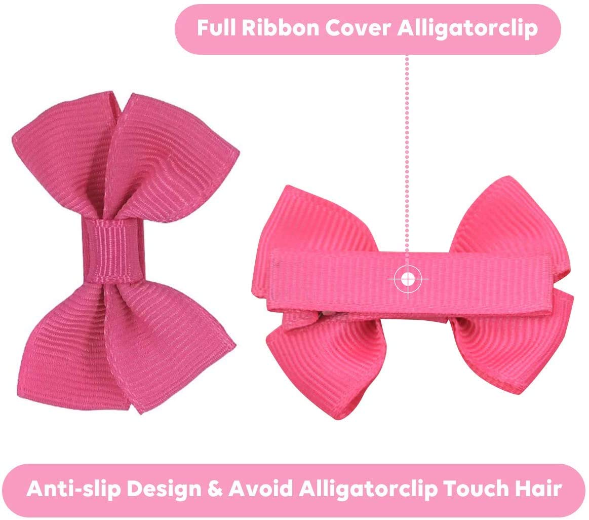 Palay Hair Bows for Baby Girls with 2.4 in Alligator Clips, 20 Pcs Grosgrain Ribbon Set