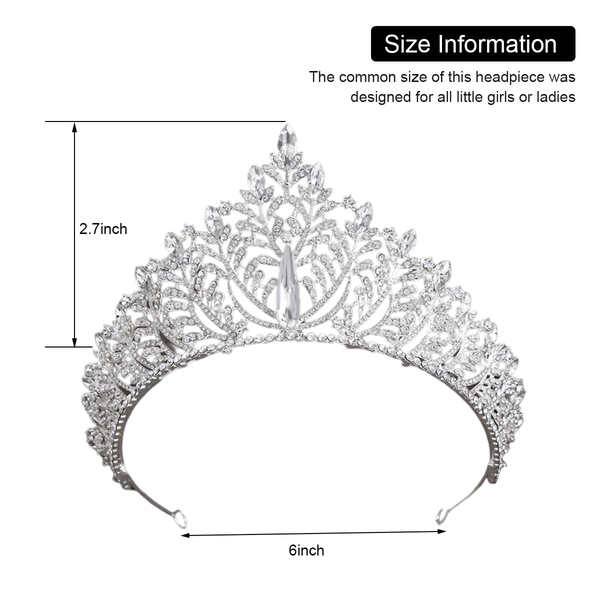 PALAY Tiara for Women featuring 6 in Diameter and 2.7 in Height with 3A Rhinestones | Ideal for Wedding Bridal Party and Maternity Photoshoot