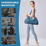 PALAY Gym Bag for Travel and Fitness with Shoe Compartment and Waterproof Nylon | 3 PCS Blue Set