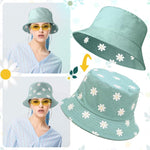 PALAY Sun Hat for Women featuring Reversible Design and Wide Brim Cotton Comfort | Mint Green Daisy 58cm