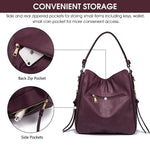 PALAY Tote Bag for Women with Large Capacity and Detachable Straps in Purple | PU Leather