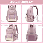 PALAY School Bag for Girls with Multi Compartment Storage and Padded Straps | Pink Nylon Backpack