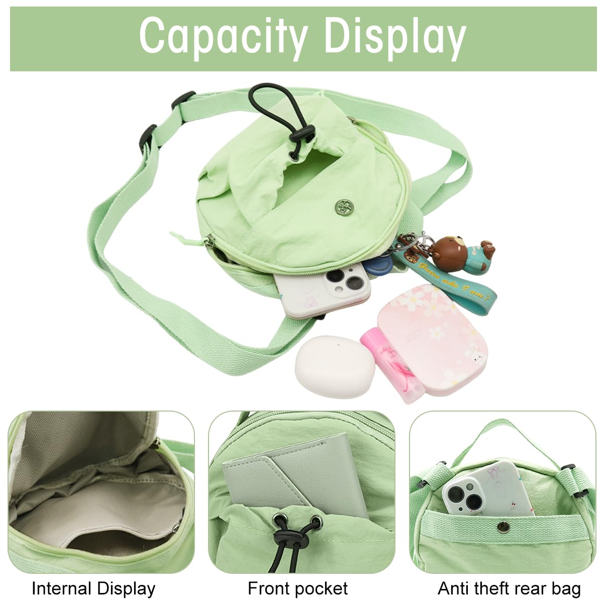 PALAY Sling Bag for Women with Dual Zipper Design and Adjustable Strap 18x6x18cm Nylon | Compact Crossbody for Daily Use