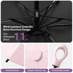 PALAY Mini Sun Umbrella for Travel with 6 Strong Ribs and Rubberized Loop Handle | UPF 50+ Protection