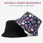 PALAY Bucket Hat for Outdoor Travel with 7cm Brim and Reversible Mushroom Print | Cotton Polyester Sun Hat