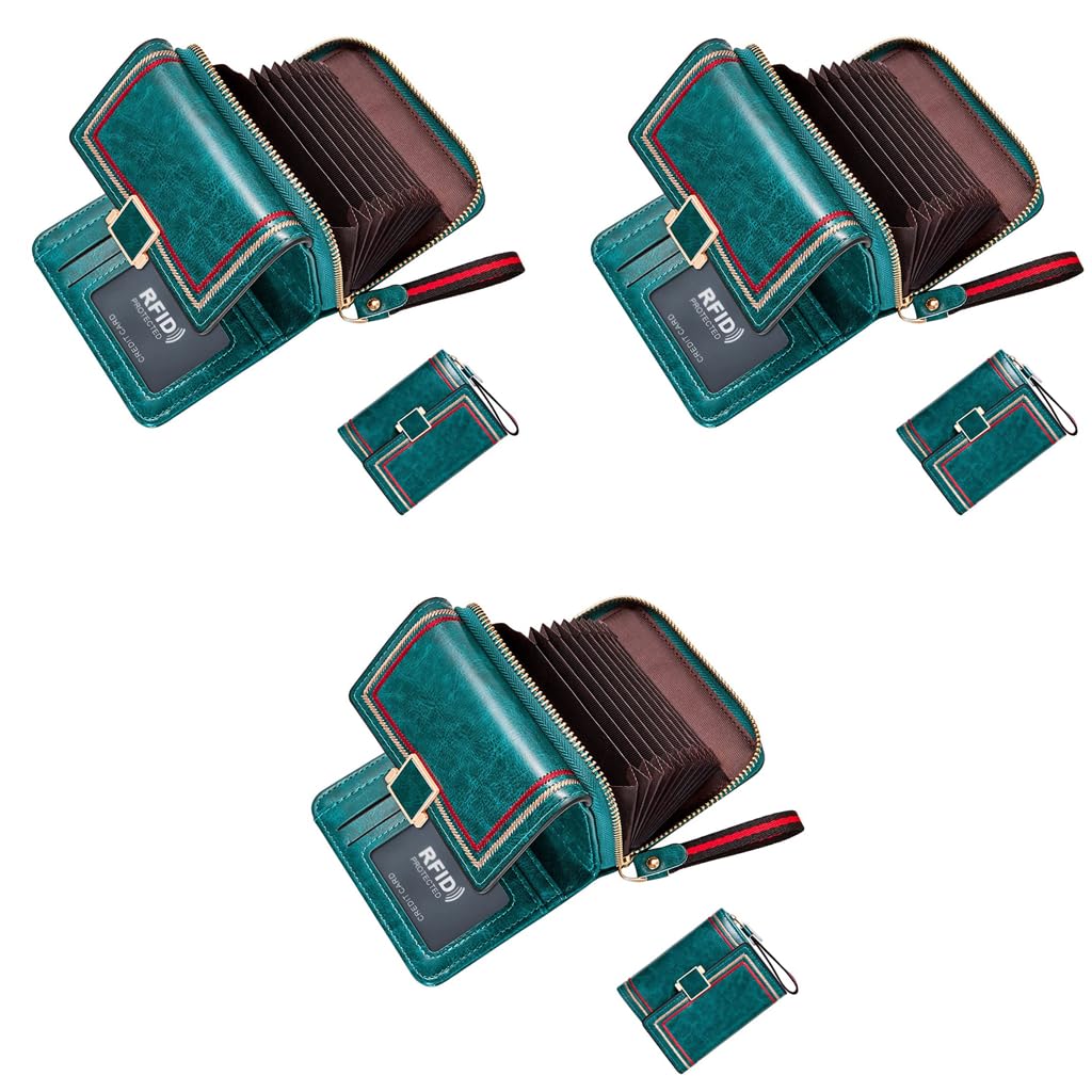 PALAY Women Wallet for Daily Use with 17 Card Slots and RFID Blocking | Turquoise PU Leather