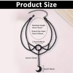 PALAY® Girls Choker Necklace Crescent Pendent Gothic Style Choker Necklace Black Alloy Choker Necklace Adjustable Necklace for Girls Women Chic Girls Choker Necklace