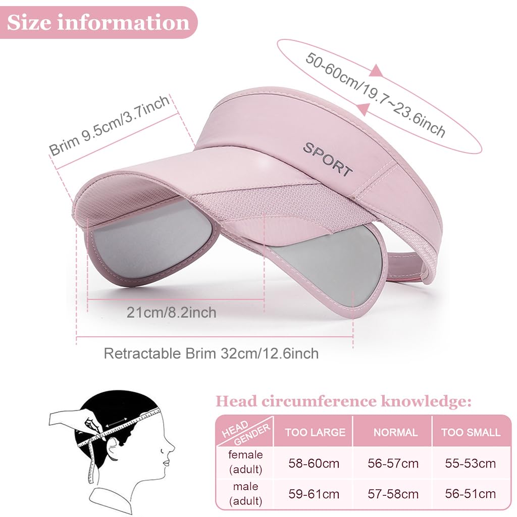 PALAY Sun Visor Hats for Women with Retractable Brim and Breathable Fabric | Adjustable Fit