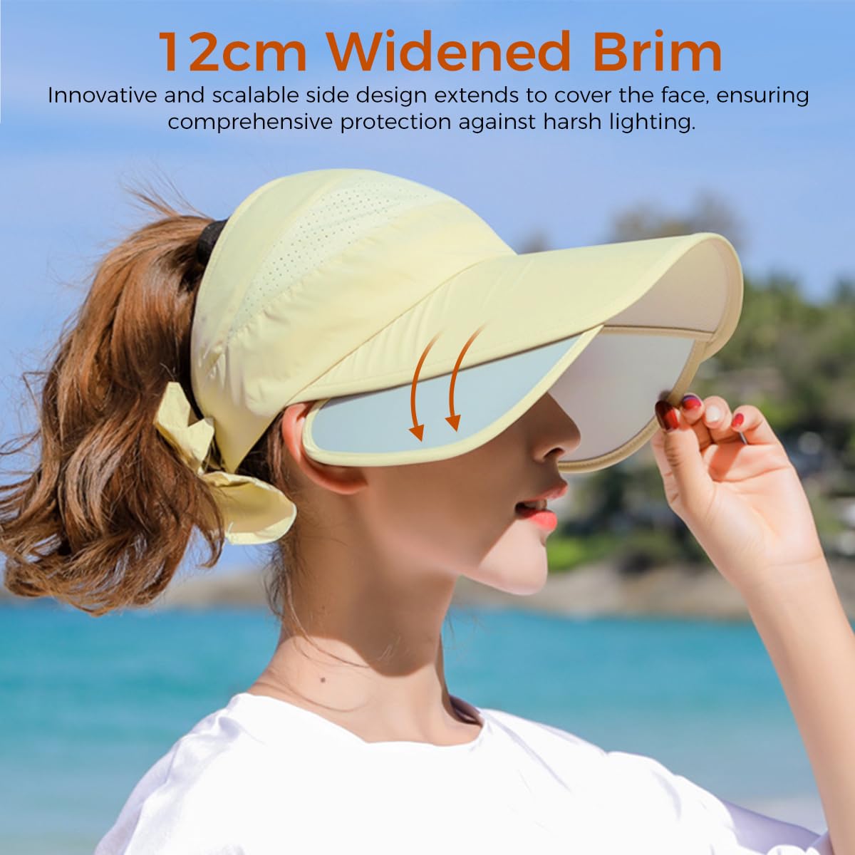 PALAY Women Cotton Sun Hats for Golf and Beach featuring Retractable Wide Brim 3PCS