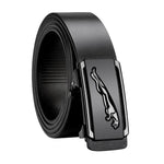 PALAY Leather Belt for Men 130cm with Automatic Slide Lock Buckle | Black PU for Casual and Formal