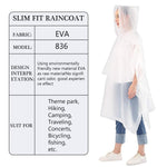 PALAY Reusable EVA Raincoats for Camping and Hiking featuring Drawstring Hood | One Size 50 in