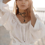 PALAY® Girls Choker Necklace Crescent Pendent Gothic Style Choker Necklace Black Alloy Choker Necklace Adjustable Necklace for Girls Women Chic Girls Choker Necklace