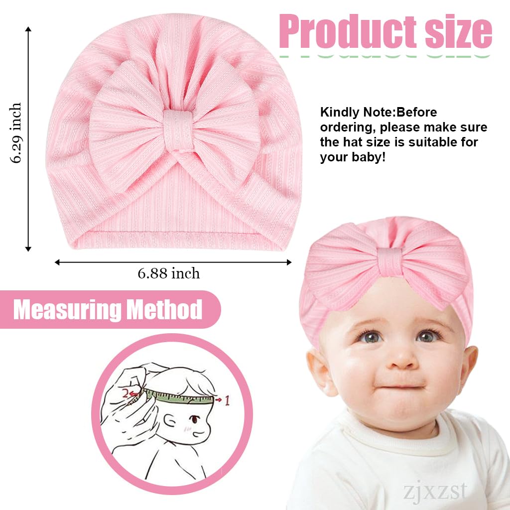 PALAY Baby Turban Cap 3 Pack for Newborns with Soft Stretchy Beanie | Cute Shower Gift