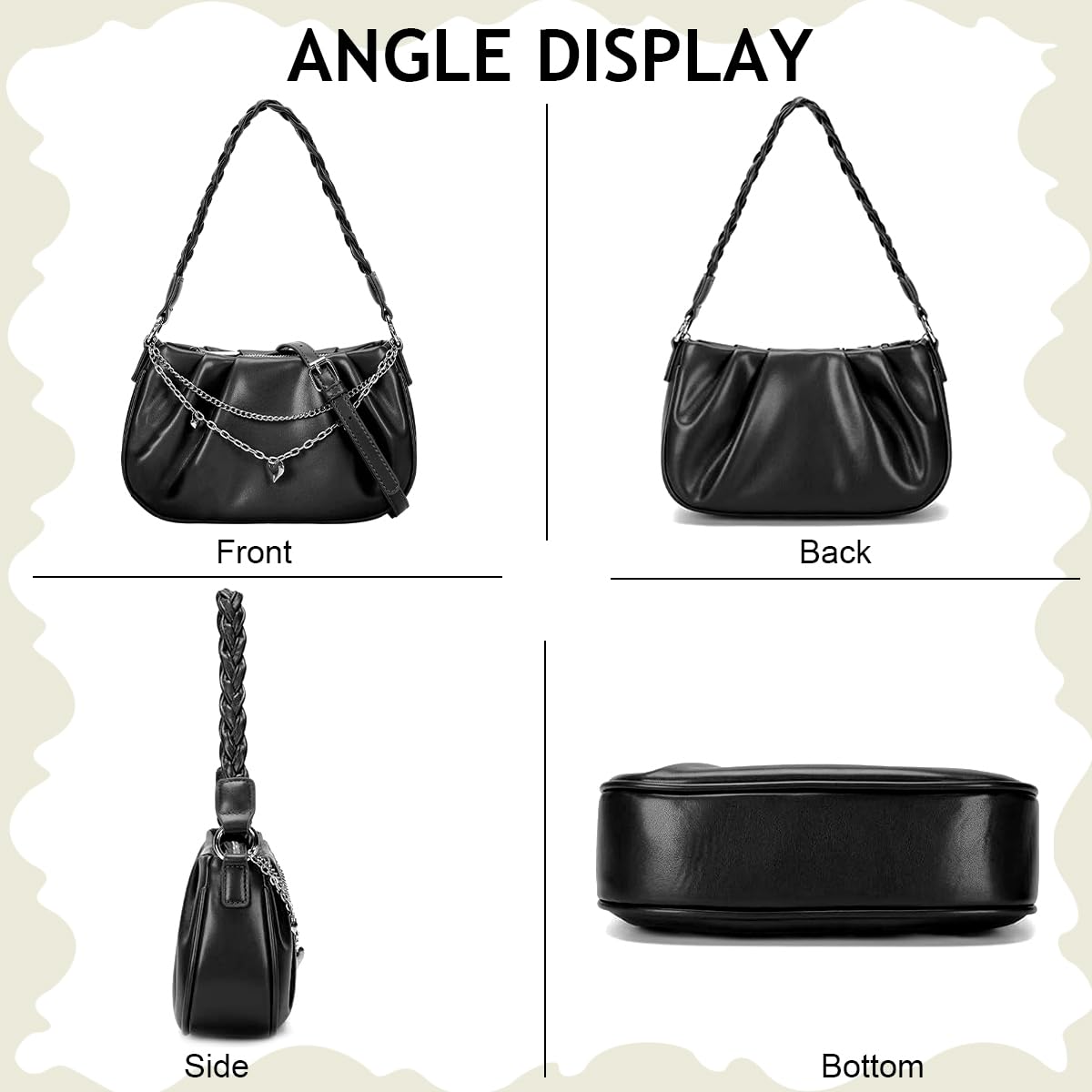 PALAY Shoulder Bag for Women with Zippered Crossbody Strap and 21x10x14cm Size | PVC Tote featuring Glossing Bow Charm