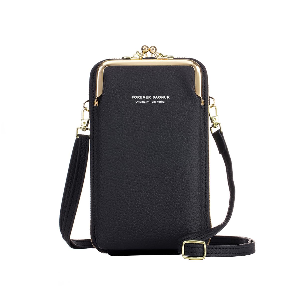 PALAY Crossbody Bags for Women with 11×5×18cm Capacity featuring Back Touch Screen | Black PU Leather Purse Wallet