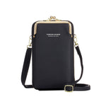 PALAY Crossbody Bags for Women with 11×5×18cm Capacity featuring Back Touch Screen | Black PU Leather Purse Wallet