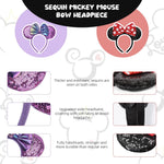 PALAY Hairband for Women and Girls featuring Sequin Bow Ears | 4PCS Soft Headband Set