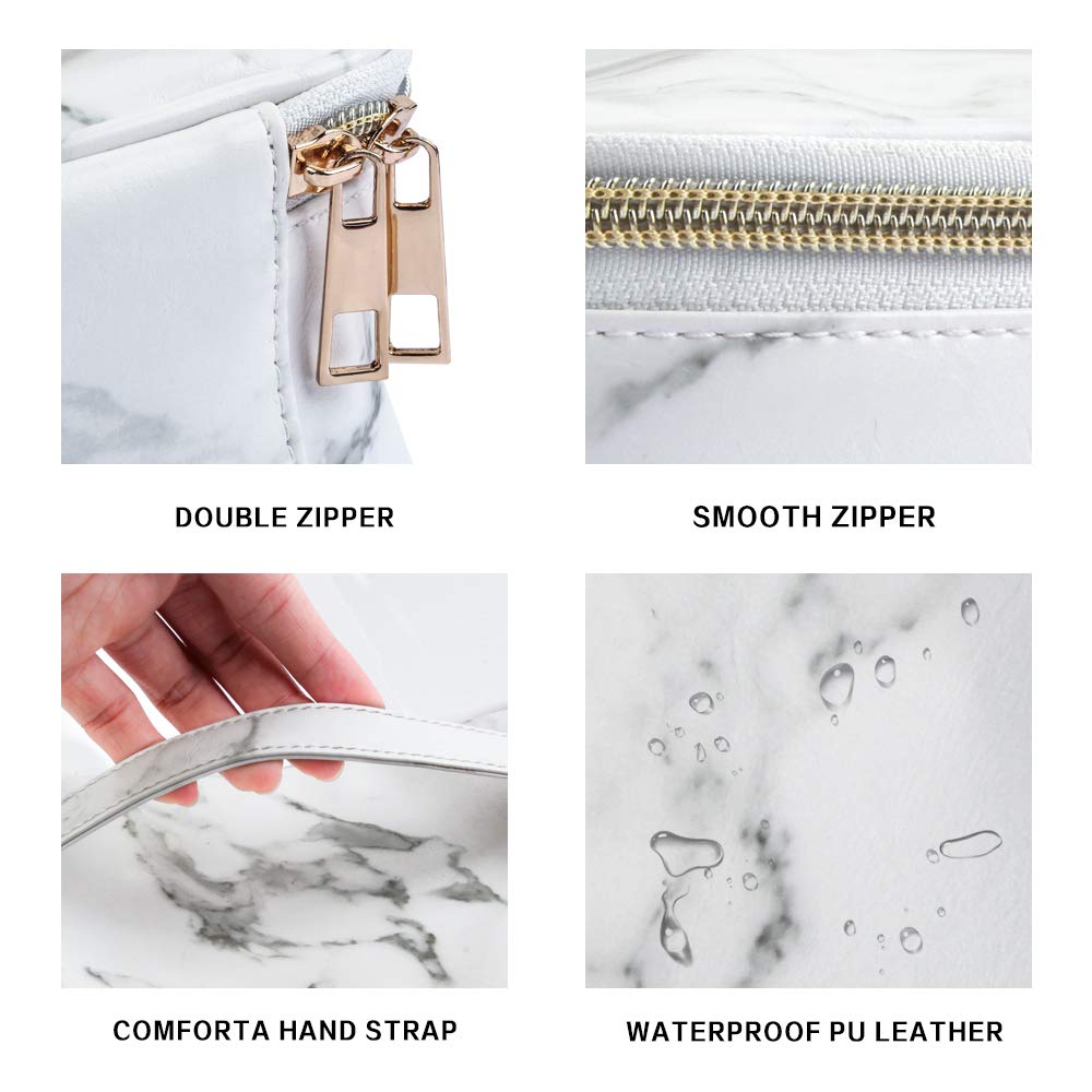 GUSTAVE® 3PCS Makeup Pouches Set for Travel Cosmetic Bags Waterproof Toiletry Storage