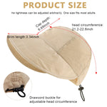 PALAY Polyester Bucket Hat for Women with Wide Brim and Adjustable Drawstring | Khaki 56–58 cm